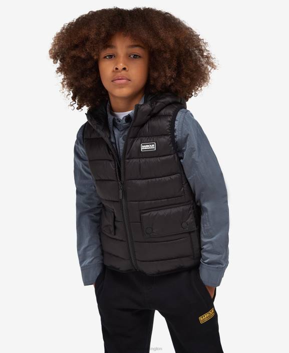 Boys Classic Orange Barbour Hooded Racer Gilet 40VB2495