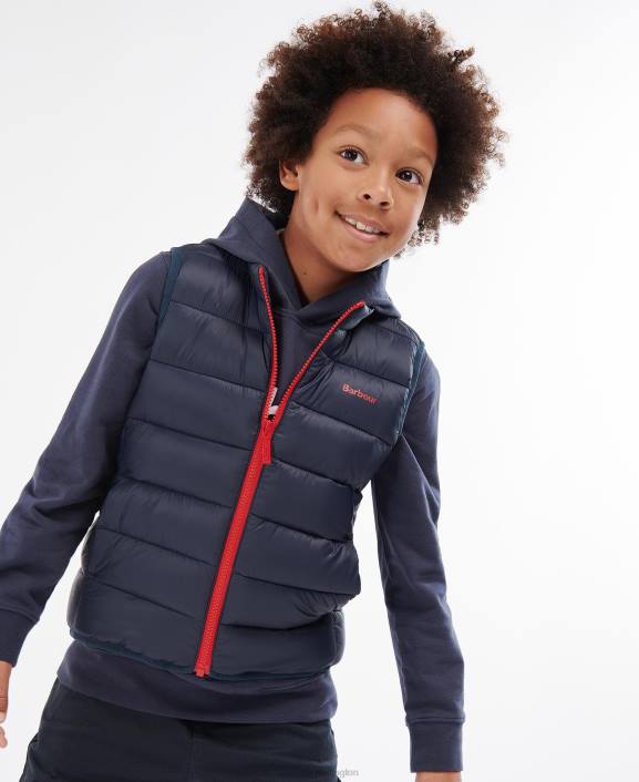 Boys Red Barbour Trawl Gilet 40VB2486