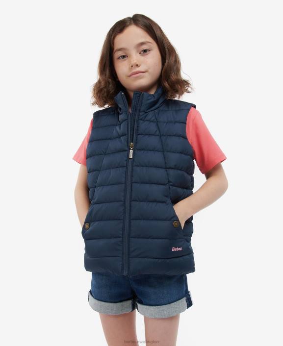 Girls Navy/Navy Multi Dog Barbour Yara Gilet 40VB2552