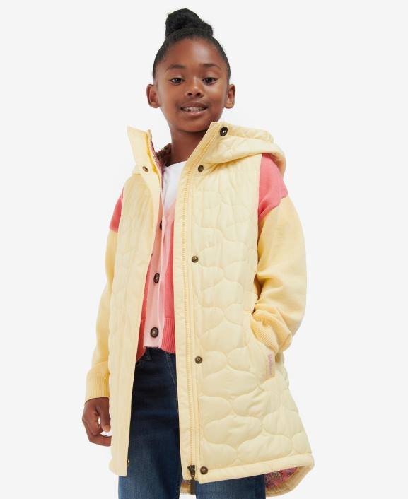 Girls Primrose/Retro Floral Barbour Nahla Longline Gilet 40VB2557