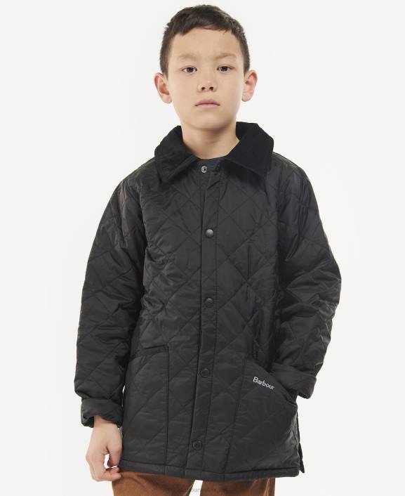 Boys Black Barbour Liddesdale Quilted Jacket 40VB2478