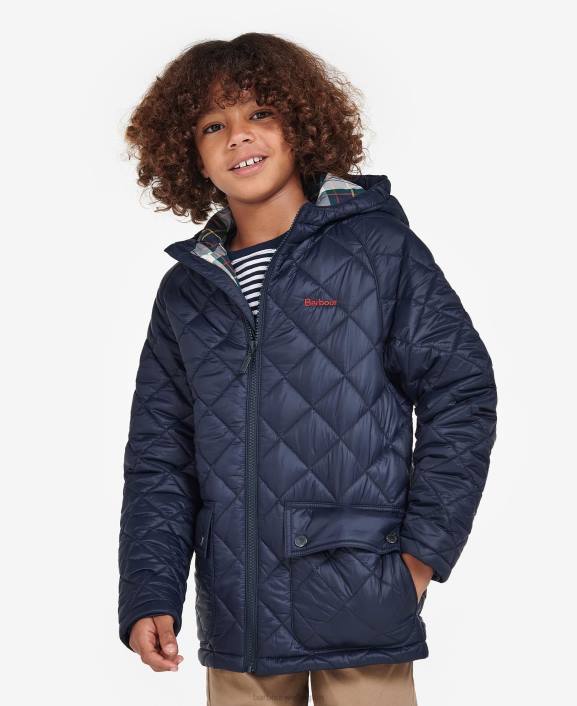 Boys Classic Navy Barbour Merton Quilted Jacket 40VB2474