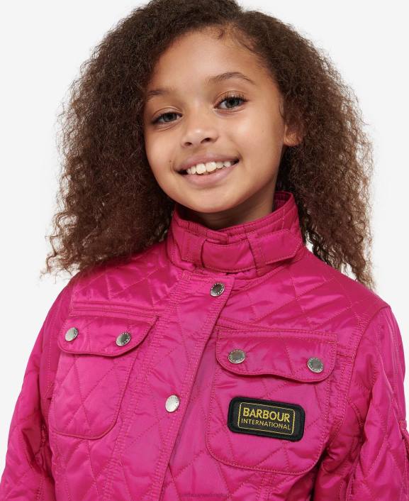 Girls Black Barbour Flyweight International Quilted Jacket 40VB2544