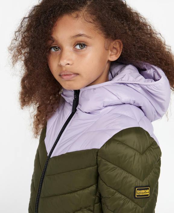 Girls Cerise/Cerise Terrazzo Barbour Cosford Quilted Jacket 40VB2548