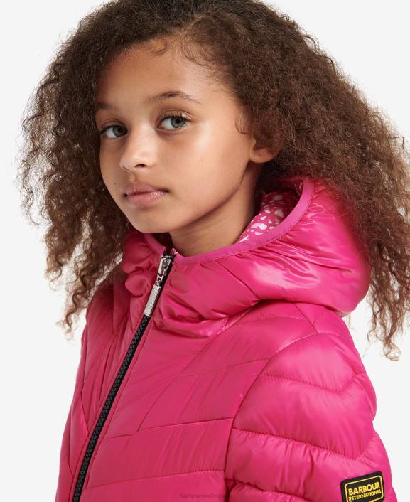 Girls Cerise/Cerise Terrazzo Barbour Cosford Quilted Jacket 40VB2549