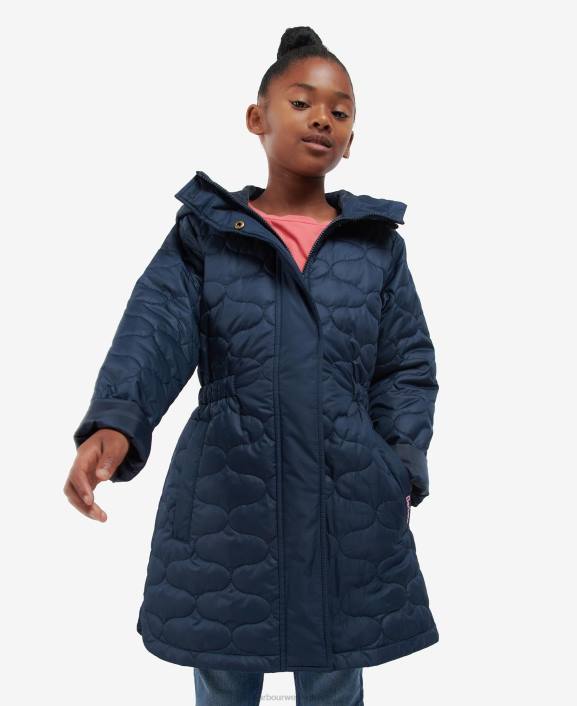 Girls Classic Navy Barbour Nahla Quilted Jacket 40VB2551