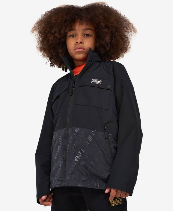 Boys Classic Black Barbour Obel Showerproof Jacket 40VB2497