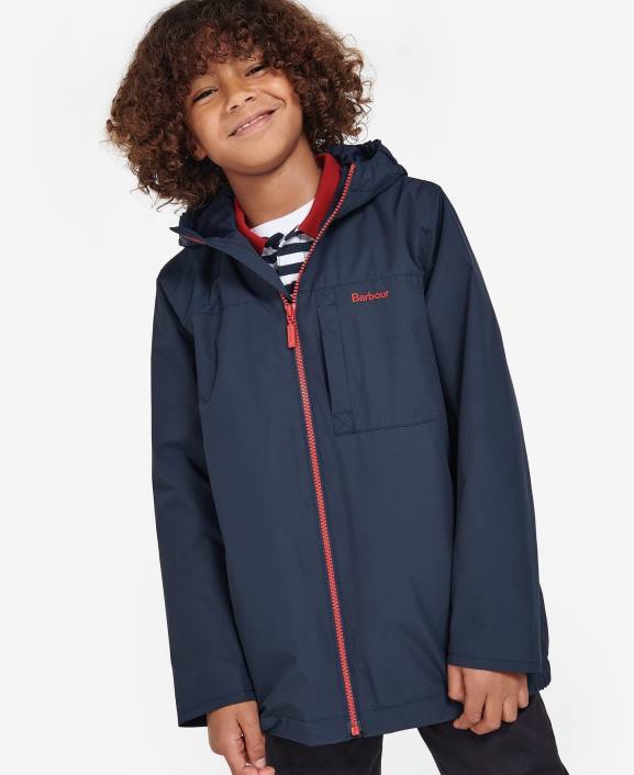 Boys Classic Navy Barbour Kenton Showerproof Jacket 40VB2493