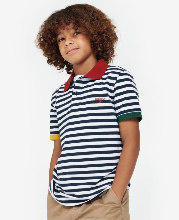 Boys Classic Navy Barbour Earle Polo Shirt 40VB2500