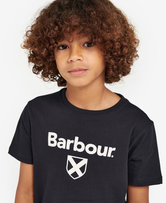 Boys Classic Navy Barbour Essential Shield T-Shirt 40VB2508