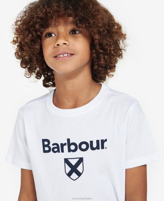 Boys Classic Navy Barbour Essential Shield T-Shirt 40VB2521