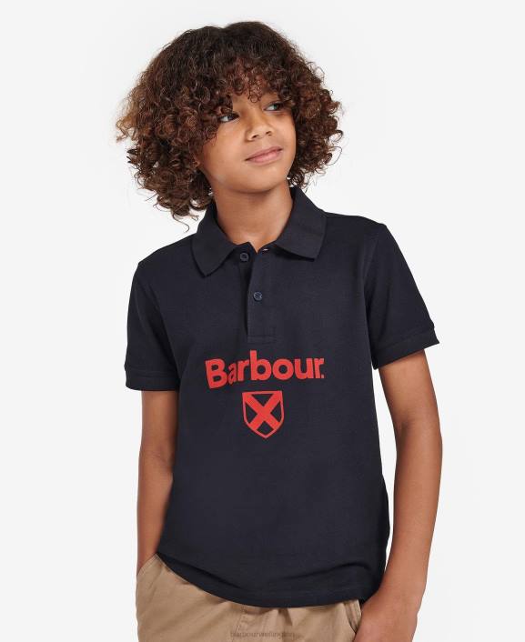 Boys Classic Navy Barbour Floyd Polo Shirt 40VB2520