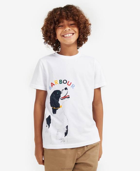 Boys Classic White Barbour Nigel T-Shirt 40VB2502