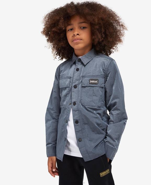 Boys Powder Blue Barbour Damon Overshirt 40VB2525