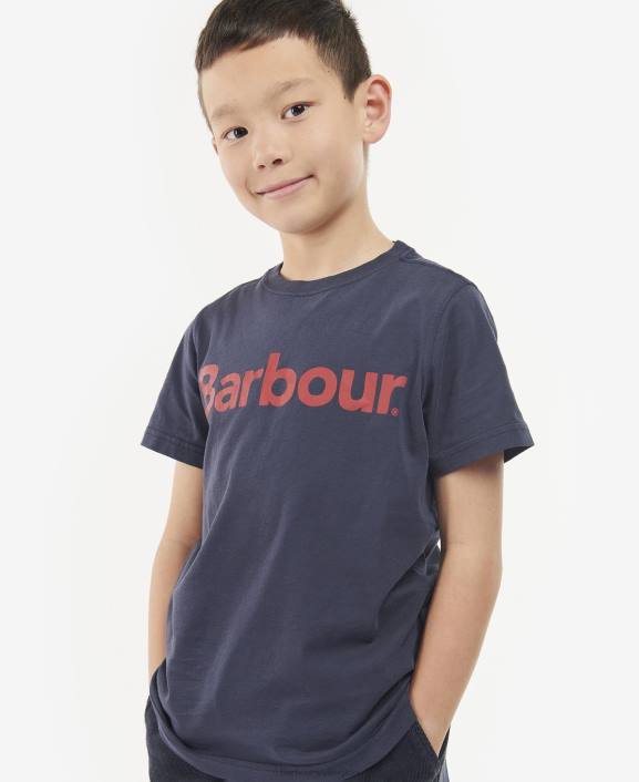 Boys Rich Red Barbour Logo Tee 40VB2514