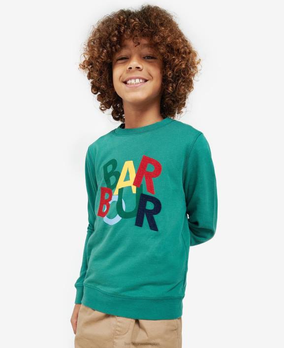 Boys Vine Green Barbour Dixon Sweatshirt 40VB2512