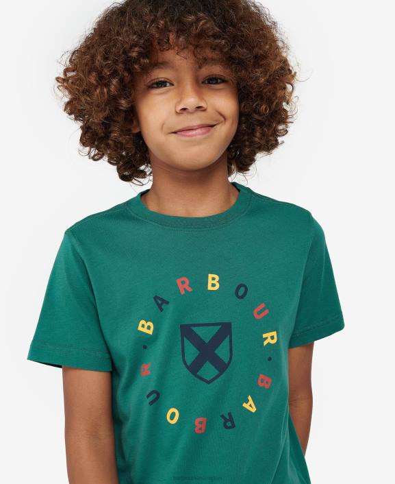 Boys Vine Green Barbour Georgie T-Shirt 40VB2516