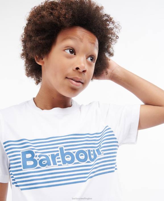 Boys White Barbour Bay T-Shirt 40VB2510