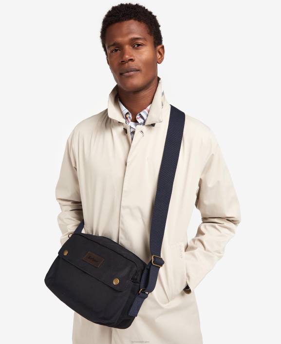 Men Classic Navy Barbour Essential Wax Crossbody Bag 40VB2189