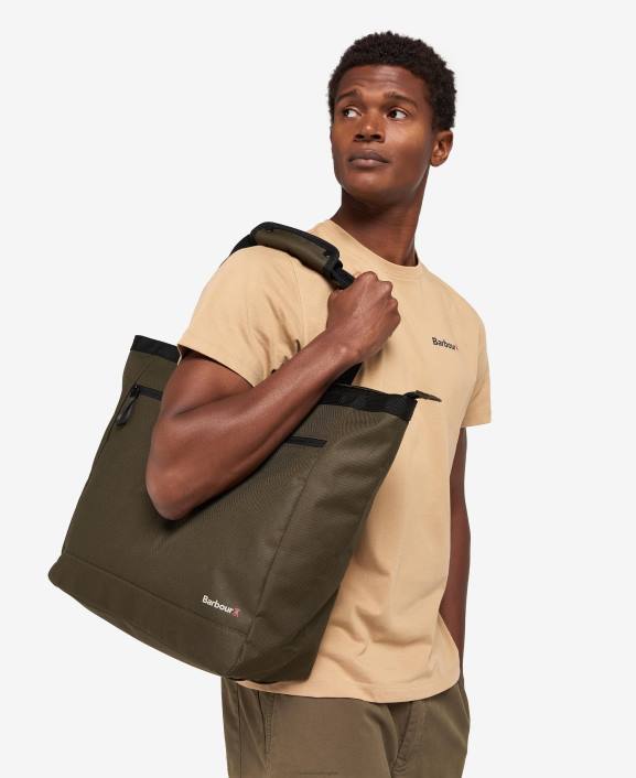 Men Olive/Black Barbour Arwin Canvas Tote Bag 40VB2214