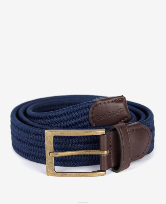 Men Classic Navy Barbour Nevis Webbing Belt 40VB2219