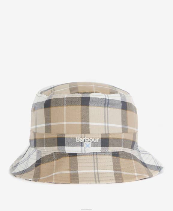 Men Amble Sand Barbour Tartan Bucket Hat 40VB2311