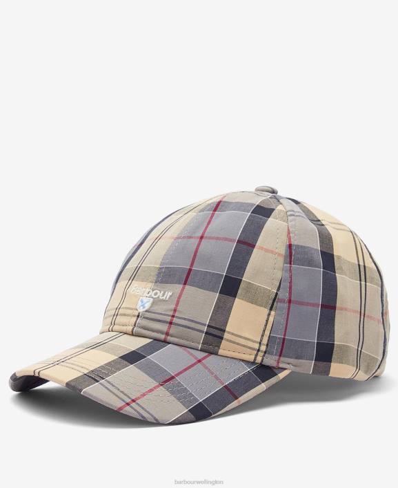 Men Beige Barbour Tartan Sports Cap 40VB2266