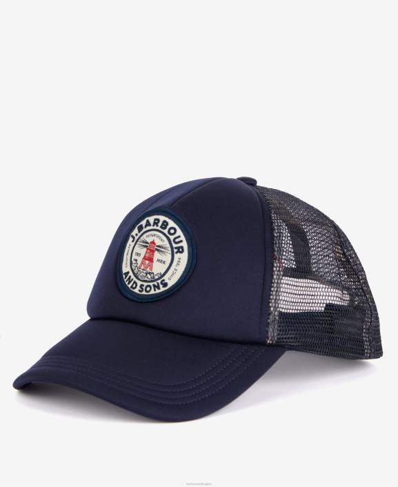 Men Classic Navy Barbour Fulton Trucker Cap 40VB2287