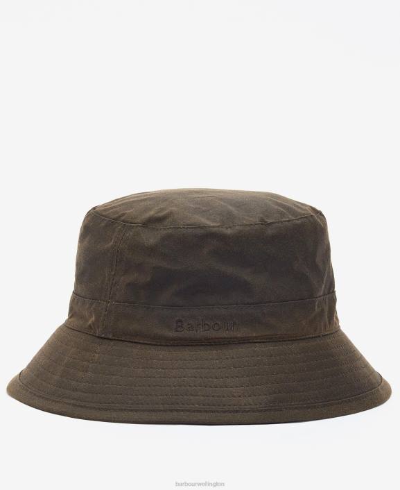 Men Navy Barbour Wax Bucket Hat 40VB2236