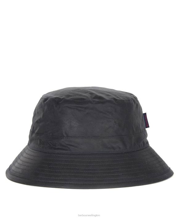 Men Navy Barbour Wax Bucket Hat 40VB2254