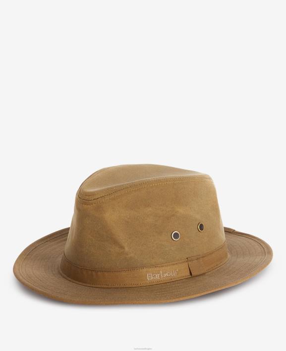 Men Olive Barbour Dawson Wax Safari Hat 40VB2306