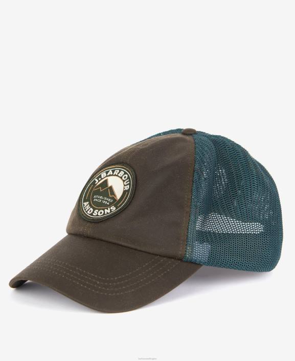 Men Olive Barbour Rydale Trucker Cap 40VB2309