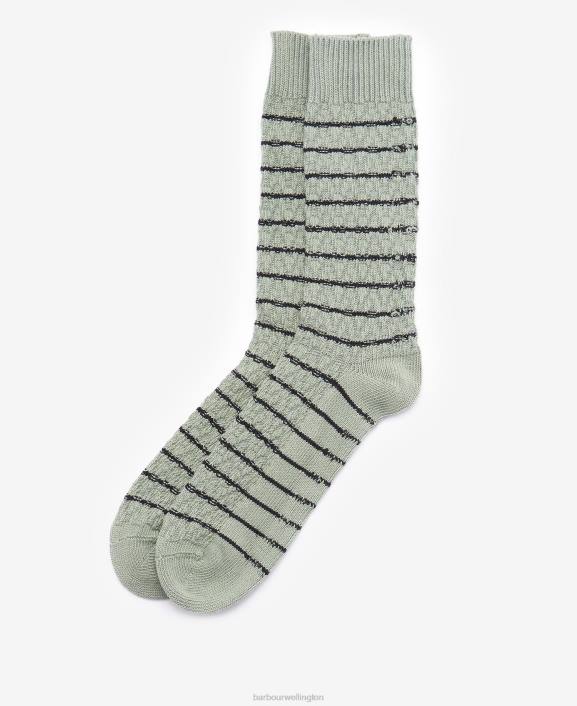 Men Olive Barbour Texture Stripe Socks 40VB2366