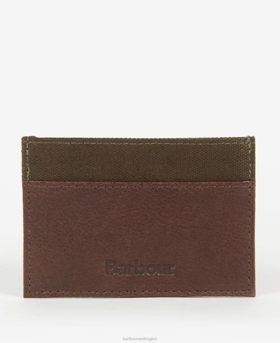 Men Dark Brown Barbour Padbury Card Holder 40VB2378