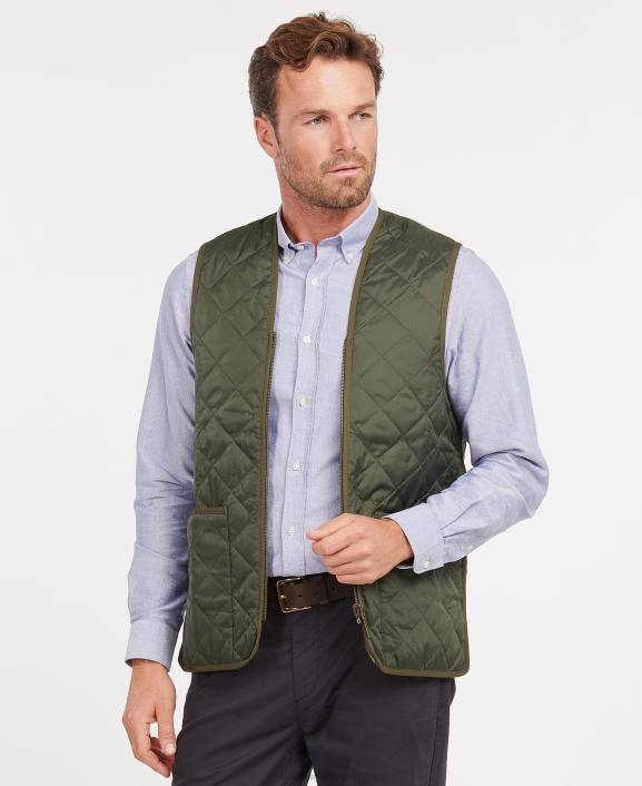 Men Black/Modern Barbour Quilted Waistcoat/Zip-In Liner 40VB2321