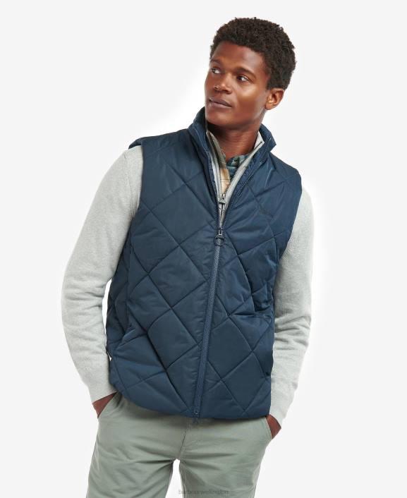 Men Classic Navy Barbour Finchley Quilted Gilet 40VB251