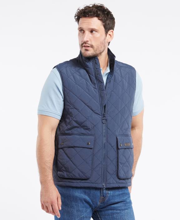 Men Navy Barbour Fernwood Gilet 40VB237