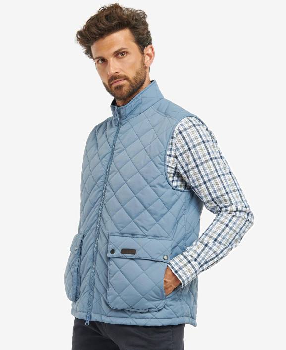 Men Navy Barbour Fernwood Quilted Gilet 40VB265