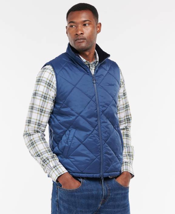 Men Navy Barbour Finnar Gilet 40VB226