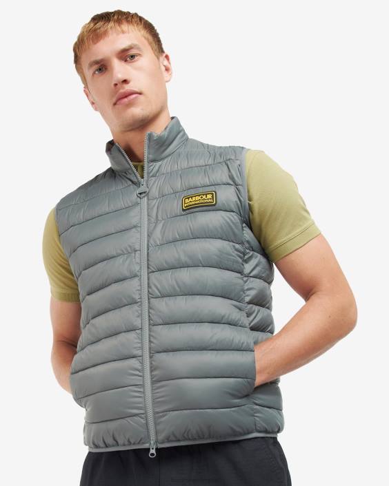 Men Powder Blue Barbour Racer Reed Gilet 40VB248