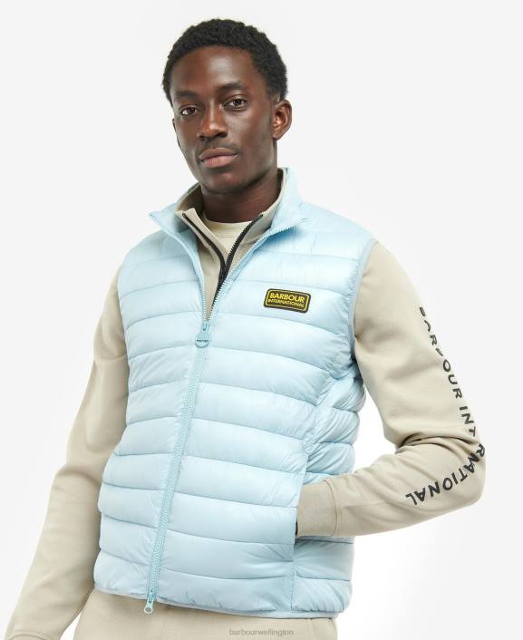 Men Powder Blue Barbour Racer Reed Gilet 40VB253