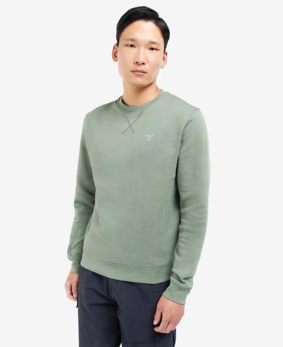 Men Agave Green Barbour Ridsdale Crew Neck Sweatshirt 40VB1059