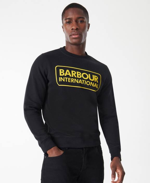 Men Anthracite Marl Barbour International Sweatshirt Large Logo 40VB1023