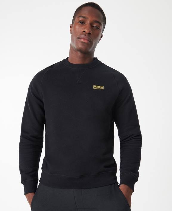 Men Black Barbour International Sweatshirt Essential Crew Neck 40VB1010