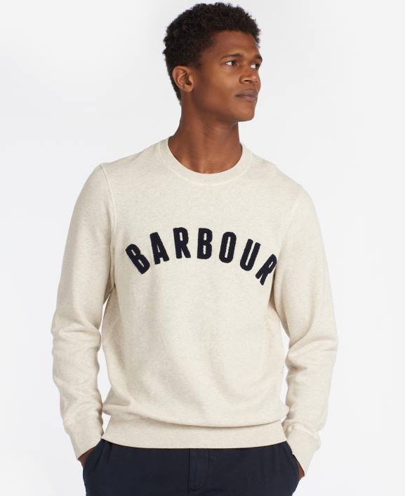 Men Grey Marl Barbour Prep Logo Sweatshirt 40VB1014