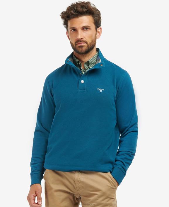 Men Ivy Green Barbour Egglescliff Sweatshirt 40VB1017