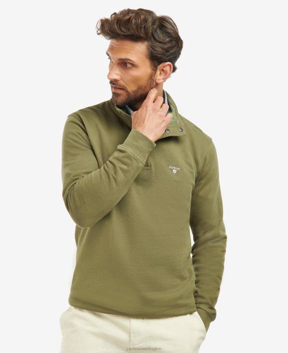 Men Ivy Green Barbour Egglescliff Sweatshirt 40VB977