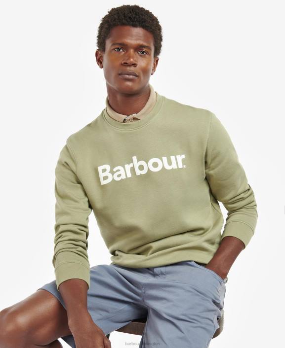 Men Navy Barbour Logo Crew-Neck Sweatshirt 40VB1032