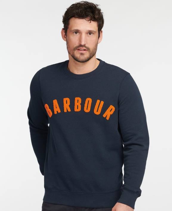 Men Navy Barbour Prep Logo Sweatshirt 40VB1006