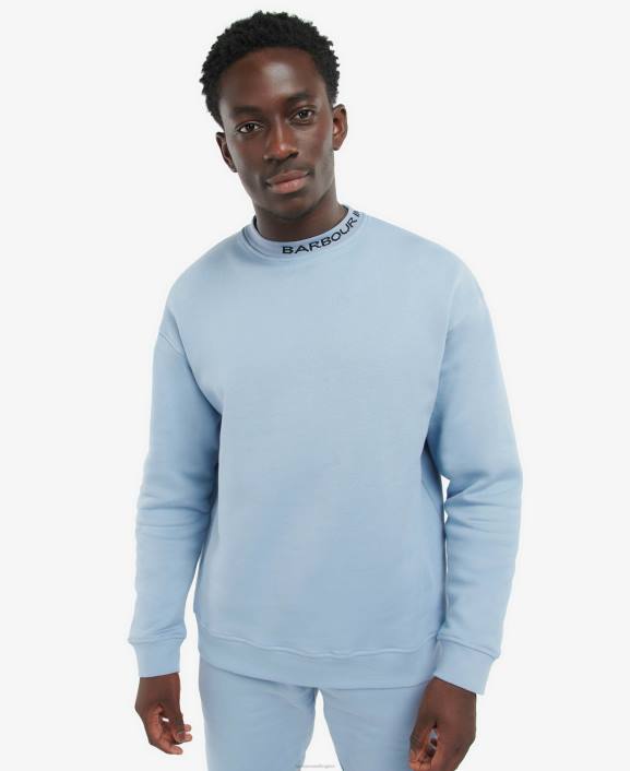 Men Powder Blue Barbour Regent Sweatshirt 40VB1038